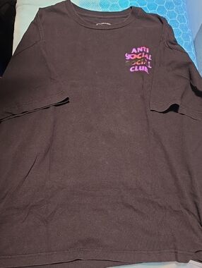 Anti Social Social Club Black Tee with Purple/Pink Logo